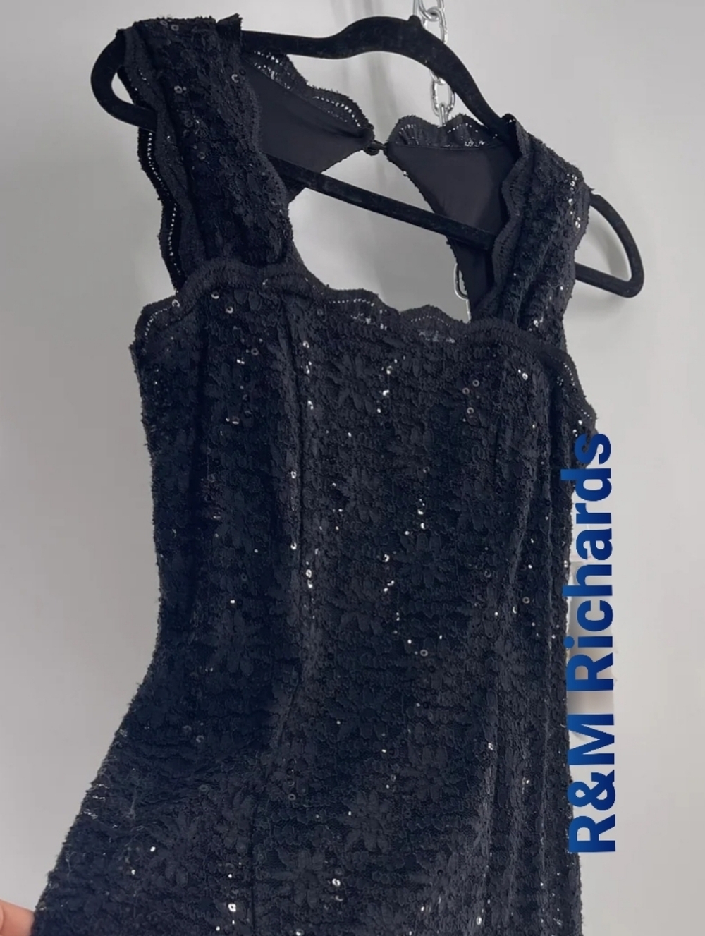 Black Sequin Evening Gown